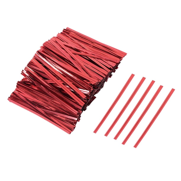 Lazos retorcidos, lazos para bolsas, prácticos lazos , embalaje, lazos giratorios para pasteles, embalaje de regalo, bolsas de café dulces, Rojo