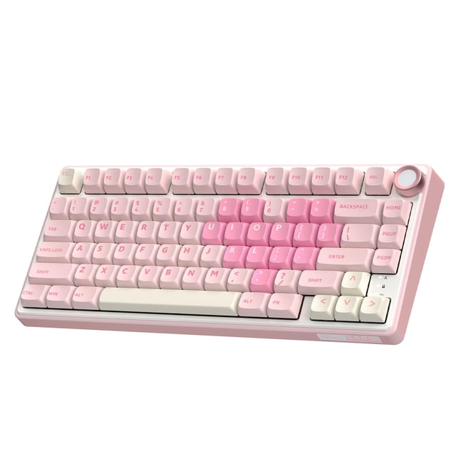 RK ROYAL KLUDGE R75 Wireless Mechanical Keyboard, 75% Creamy Gaming Keyboard with Knob, Bluetooth/2.4GHz/USB Wired RGB Hot Swappable Keyboards, MDA P