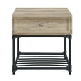 thumbnail image 3 of ACME Brantley 1-Drawer Wooden Square End Table in Oak and Sandy Black, 3 of 5