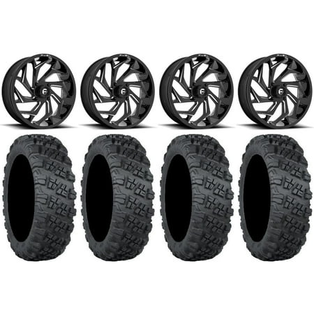 Fuel Reaction 20 Wheels Black 33 Versa Cross V3 Tires Sportsman RZR Ranger