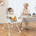 thumbnail image 2 of INFANS Baby High Chair, Quick Folding Portable Highchair for Babies and Toddlers with Adjustable Footrest Removable Dishwasher Tray PU Seat, Compact Highchairs for Baby Age 6-36 Months, 2 of 9