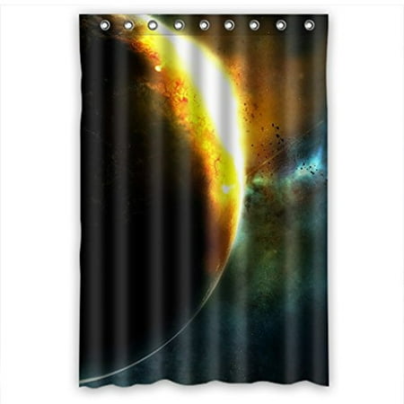 HelloDecor Cosmo Shower Curtain Polyester Fabric Bathroom Decorative Curtain Size 48x72 Inches