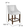 thumbnail image 5 of Emma + Oliver 24" High Walnut Counter Height Stool-White LeatherSoft Accent Nail Trim, Set of 2, 5 of 13
