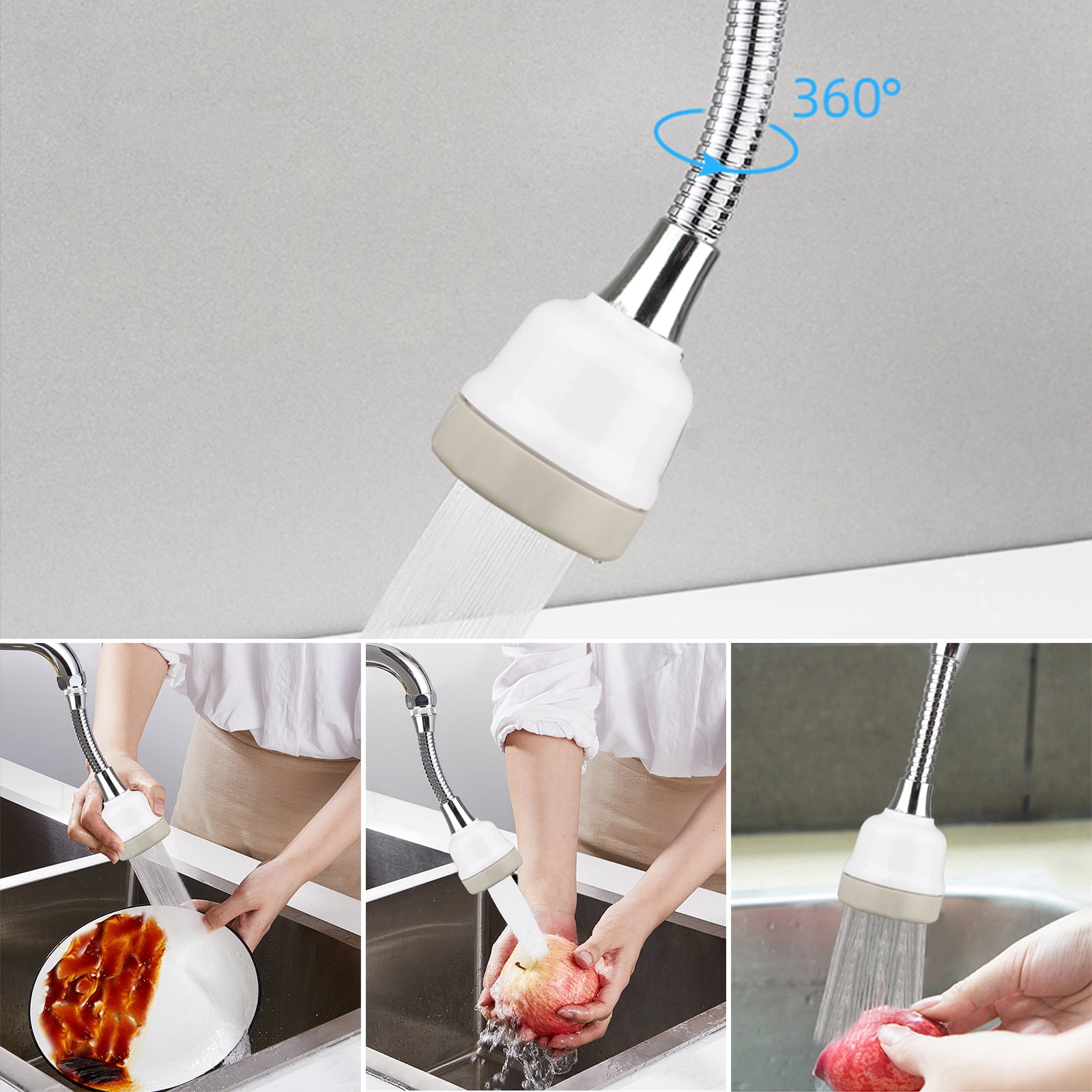 360 Degree Rotatable Anti-Splash Swivel Faucet Water Saving Filter Sprayer, Moveable Kitchen Tap Head, Internal Thread Nozzle Filter Adapter for Bathroom Kitchen Tap Nozzle Filter Adapter
