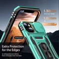thumbnail image 5 of for iPhone 13 Mini Case with Screen Protector,Sliding Camera Cover,-Grade Cover with  Stand Phone Case 5.4" Turquoise, 5 of 13