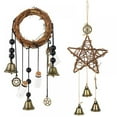 thumbnail image 1 of 2Pcs Witch Bells Protection Door Hangers, Witch Wind Chimes Wreath, Handmade Hanging Wiccan Magic Wind Chimes for Home Doorknob Witchcraft Decorations, 1 of 8