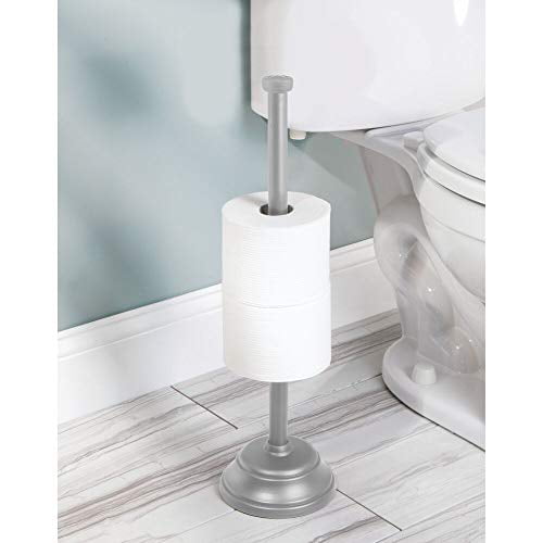 Chrome Toilet Roll Holder Square Swivel Action Extra Roll Storage Free Standing 