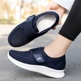 thumbnail image 4 of Women's Orthopedic Shoes Fashion Walking Shoes Wide Width Breathable Lightweight Mesh Shoes Comfortable Sole Sneakers Ankle Strap Casual Footwear Blue 6.5 [EU-37], 4 of 5