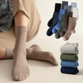thumbnail image 4 of TNOBHG Men Business Socks Men's Mid-calf Business Socks Retro Solid Color Anti-slip Breathable Soft Cotton Socks Non-slip Men Socks, 4 of 8