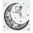 thumbnail image 3 of Ambesonne Paisley Shower Curtain, Floral Moon, 69"Wx84"L, Black and White, 3 of 3