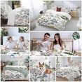 thumbnail image 6 of Colored Plant Duvet Cover Set California King Size Flowers Leaf Butterfly Soft Lightweight Comforter Covers 4 Piece Bedding Set with 1 Duvet Cover 1 Bed Sheet & 2 Pillow Shams, 6 of 8