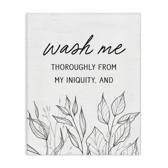 Wash Me Thoroughly Scripture Canvas Wall Art, design by Lettered and Lined