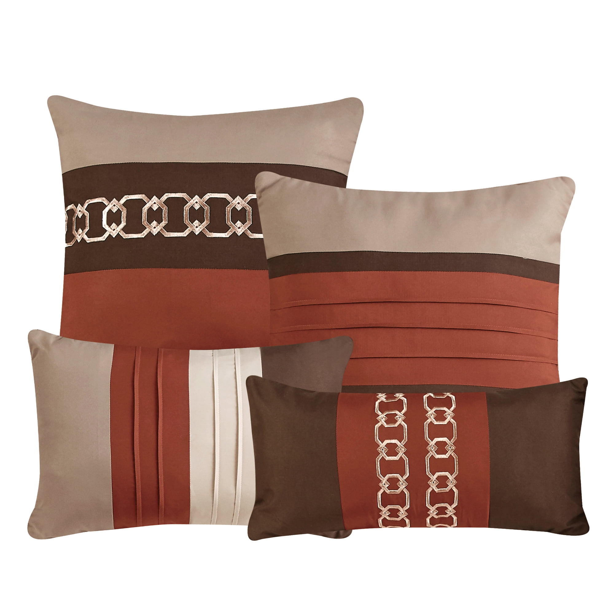 EvJk 7-Piece Luxury Comforter Set, Multi-Dimensional Embroidery, King