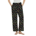 thumbnail image 2 of VONCOS Pajamas Womens Black Christmas String Lights Print Pants - Polyester, Elastic Waist with Side Pockets, Comfortable Holiday Loungewear for Adults (Sizes S-XXXL),Size S, 2 of 6