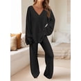 thumbnail image 6 of Women'S Lounge Sets Fall Fashion 2 Piece Outfits Sweater Pajama Set Fuzzy Loungewear Matching Winter Clothes Black M, 6 of 9