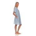 thumbnail image 3 of Lati Fashion Women Snaps Front Duster Short Sleeve Female Nightgowns & Sleepshirts Blue Size 2X, 3 of 4
