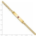 thumbnail image 3 of Bracelet d'Identité à Maillons Plats en Émail Rouge Émail Médical en Or Jaune 14K, 3 of 3