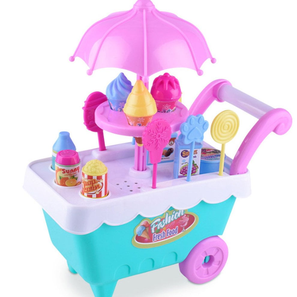 Kids Pretend Role Play Toys Simulation Ice Cream Trolley Set Learning Educational Toys For Children Birthday Gift Walmart