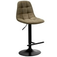 thumbnail image 6 of Gymax Set of 4 Adjustable Bar Stools Swivel Counter Height Linen Chairs with Back Brown, 6 of 10