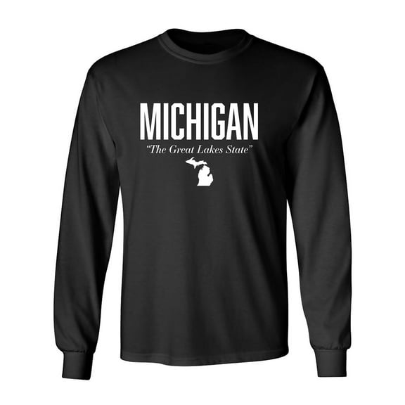 Michigan The Great Lakes State Adult Long Sleeve T-shirt