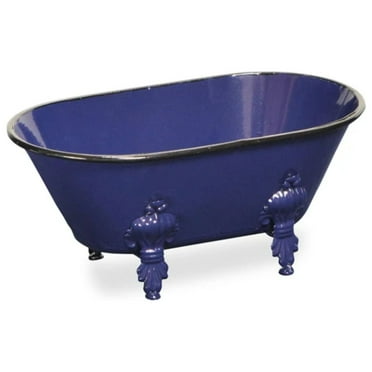 Contemporary Home Living 10" Blue and Black Metal Bathtub Tabletop Decoration
