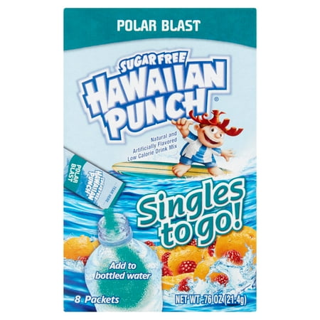 Hawaiian Punch Singles To-Go Drink Mix, Polar Blast, .76 Oz, 8 Packets, 1 Count
