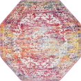 thumbnail image 1 of Unique Loom Richmond Medallion Border Rug  7' 10 x 7' 10 Octagon Fuschia/Ivory, 1 of 1