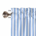 thumbnail image 5 of Bedroom Curtains 63 Inches length, Blue White Stripe Window Treatment Curtain Drapes, Modern Minimalist Geometric Striped Rod Pocket Curtain Panels for Living Room Kitchen, 42"x63", 2 Panels, 5 of 7