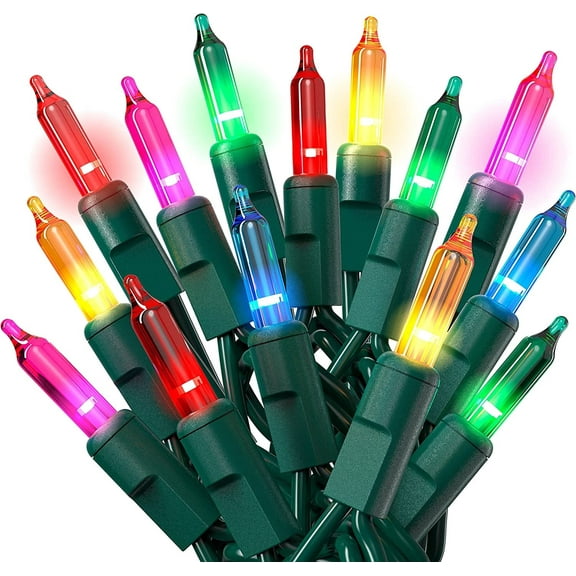 Christmas lights, indoor and outdoor 100 Multi color mini lights Xmas Tree Lights for Christmas Decorations, Wedding, Holiday, Party, Home UL certified 22FT