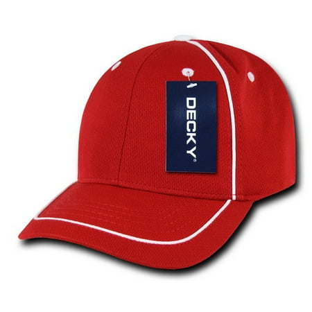 Gold Mesh Buckle - Decky 762 Performance Mesh Piped Caps-Red