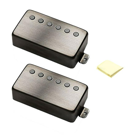 EMG 66 Metal Works Humbucker Replacement Guitar Pickup (Pair) in Brushed Black Chrome with Custom Designed Instrument