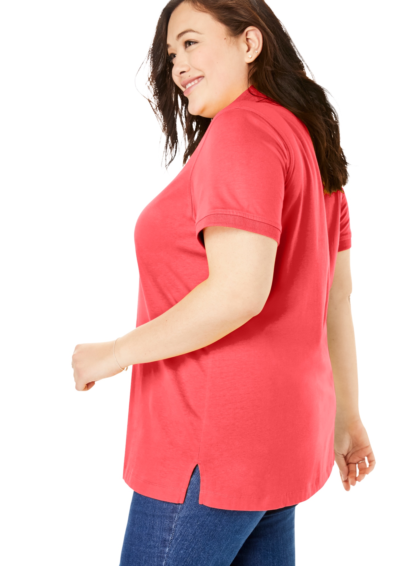 Woman Within Womens Plus Size Perfect Polo Shirt