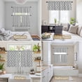 thumbnail image 6 of Gray White Dandelion Kitchen Curtains Sets for Windows 24 Inch Length, Farmhouse Botanical Blossom Rod Pocket Window Treatments Tier Curtains and Valances Set for Bedroom/Bathroom, 6 of 8