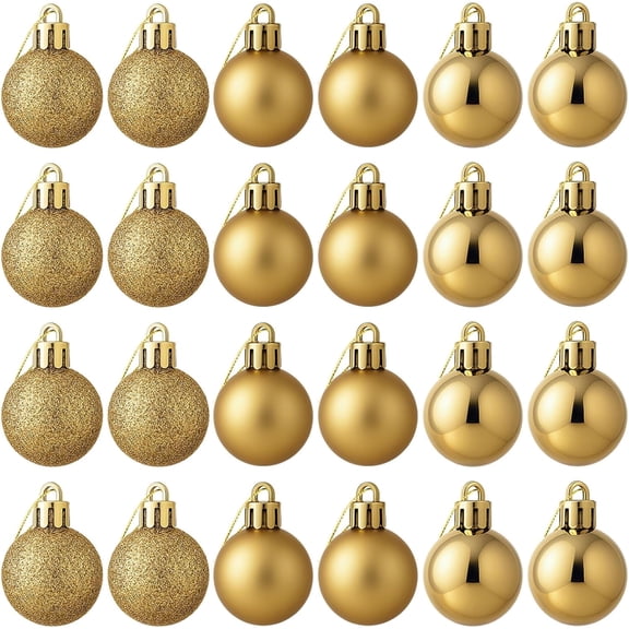 HioHa 44-Pack Gold Shatterproof Christmas Ornaments Set, Assorted Textures Ball Ornaments for Christmas Tree, Wedding, Party & Holiday Home Decor