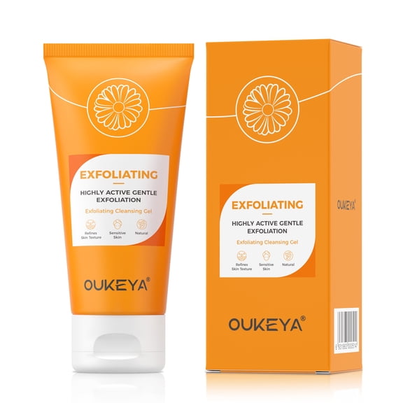 OUKEYA Exfoliating Cleansing Gel, Highly Active Gentle Exfoliation 2.12 oz