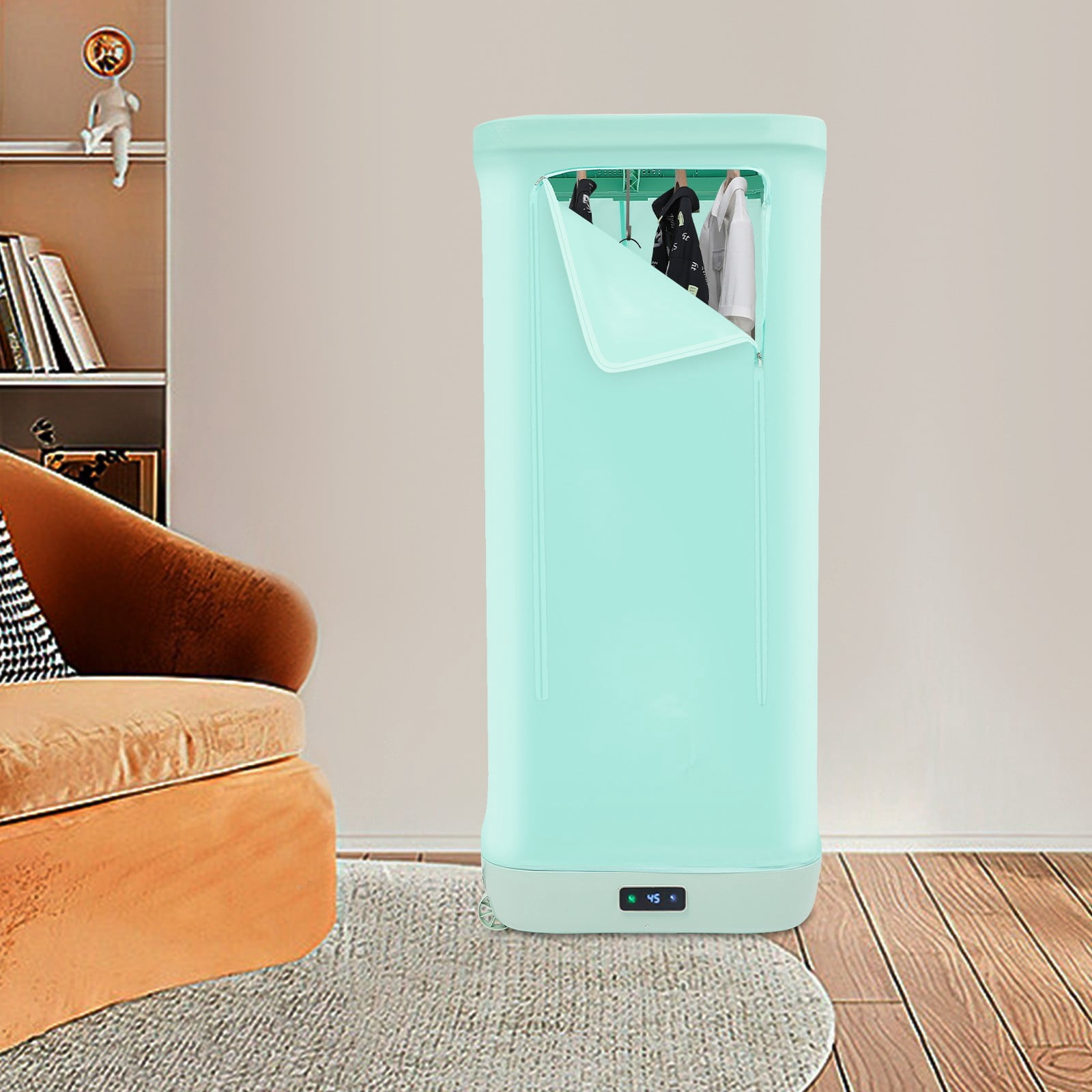 Clothes Dryer, Portable Clothes Dryer, 110V Household Dryer with 360° Hot Air Circulation, Anti-Corrosion & Anti-Rust, Green for Home Use