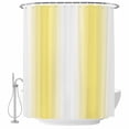 thumbnail image 2 of Lemon Yellow White Waterproof Fabric Shower Curtain,Gradient Vertical Stripes Geometric Waterproof Fabric Shower Curtain for Bathroom Curtains Bathtubs Shower Curtains with 12 Hooks Standard 72x72, 2 of 8