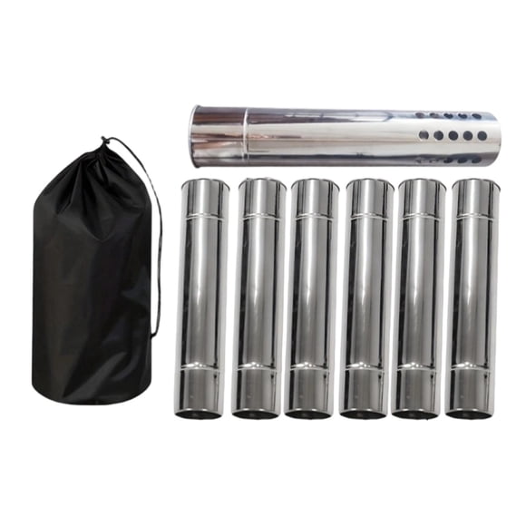 6 tubos de chimenea rectos de disipación, accesorios para chimeneas portátiles, tubo de para estufas de campamento, tiendas de campaña, picnics
