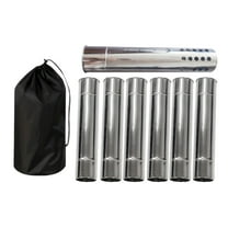 6 Pieces Stove Pipe Chimney Tube Exhaust Pipe Stainless Steel Material for Outdoor Camping Wood Stoves