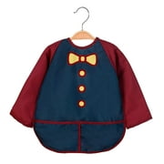 Abstract Kids Art Smock Apron - Tuxedo Long Sleeve Waterproof Bib for Painting, Feeding and More - 2 Pockets - Microfiber with Vinyl Lining - Large