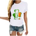 thumbnail image 1 of Camiseta de Manga Corta de Cuello Redondo Impresa de Primavera Superior de las Mujeres, Mezcla Ligera de Poliéster para Uso Diario Y de Fiesta Casual, 1 of 9