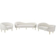 thumbnail image 3 of Pemberly Row Contemporary Boucle Fabric & Metal Chair in Cream/Gold, 3 of 16