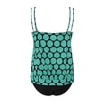 thumbnail image 4 of Roncen Women's Polka Dot Tankini Set - Ruffled Smock Top & Solid High-Waisted Swim Bottom, 4 of 5
