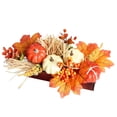 thumbnail image 1 of HUASHENG Fall Decor Autumn Pumpkins Centerpiece Artificial Maple Leaves Berries And Pinecones Arrangement In Rectangle Wooden Box For Halloween Fall Decor, 1 of 7