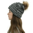 thumbnail image 3 of Sombrero del Día de San Valentín para mujer, gorro grueso de lana de punto cálido con botón de agujero de cola de caballo, mezclas de gorro para soporte de máscaras Zhivalor 221845-2, 3 of 9