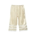 thumbnail image 2 of Pantalon de Pyjama en Satin pour Femmes avec Dentelle Bas de Pyjama Culotte Courte, 2 of 6
