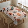 thumbnail image 2 of Halloween Cute Icons on Pink Pattern Rectangle Tablecloth 60"x84",Waterproof Polyester Rectangle Table Cloth, Wipeable Spillproof Polyester Tablecloth for Dining, Camping, Indoor and Outdoor, 2 of 5