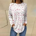 thumbnail image 2 of Resicozy Valentines Shirts For Women Long Sleeve Shirt Valentine Day Crewneck Top 2026 Love Heart Printed Graphic Pullover Pink XL, 2 of 5