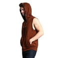 thumbnail image 7 of G-Style USA Men's Lightweight Athletic Casual Sleeveless Eyelet Drawstring Zipper Hoodie SL888 - Mocha- X-Large, 7 of 7