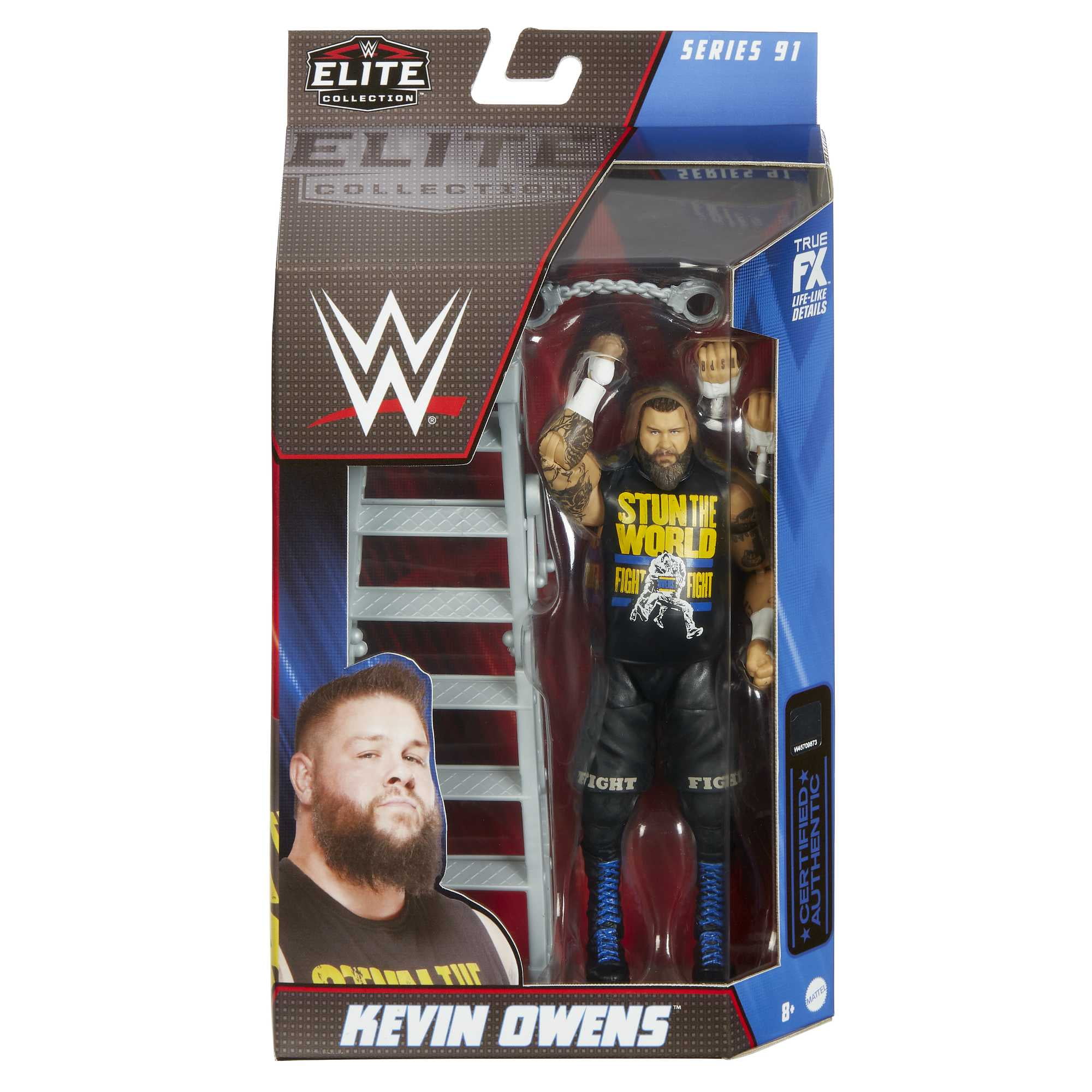 WWE Kevin Owens Elite Collection Action Figure with Themed Accessories